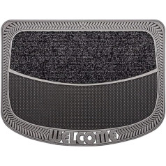CarFashion 257189 Pur|TwinClean - kilimėlis | Kilimėlis prie durų | Kilimėlis prie durų | Kilimėlis nuo purvo | Kilimėlis įėjimui | Skirtas naudoti patalpose ir lauke, antracito metalo spalvos, 78 x 55 x cm