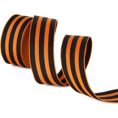 Dovydo aksesuarai Oranžinė juoda juostelės Grosgrain juostelė 2,5 cm pločio 5 jardai 