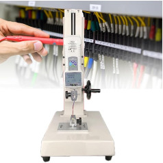 ZHIXUMM Rankinis horizontalus skaitmeninis stūmimo ir traukimo matuoklis, tempimo jėgos testeris Hph, eiga 0-180 mm, su 5 spaustukais, skirtas tempimo bandymams laboratorijoje, 500N