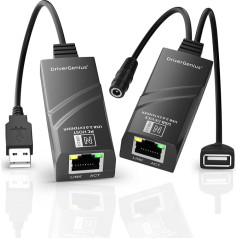 DriverGenius USB 2.0 ilgintuvas per Ethernet Cat5e/Cat6 (RJ45) - iki 50 m, 480 Mbps, suderinamas su 