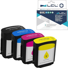 LCL suderinama rašalo kasetė 82 CH565A C4911A C4912A C4913A (1 juoda 1 mėlyna 1 žydra 1 purpurinė 1 geltona), skirta HP DesignJet spausdintuvams 510