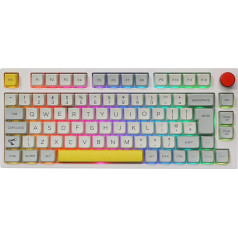 EPOMAKER TH80 PRO ISO(UK) Hot Swap RGB 2,4 GHz/Bluetooth mechaninė klaviatūra su PBT klavišų dangteliais, mygtukų valdymas, skirta PC/Mac/PS4/PS5/Xbox (teorija, EPOMAKER Flamingo Linear)