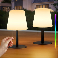 FUYO 2 lauko stalinių lempų pakuotė su 8 spalvomis Dimmable Wireless Table Lamp Portable Colour Changing Night Light Lamp for Outdoor Garden Bedroom Camping Easter Decoration