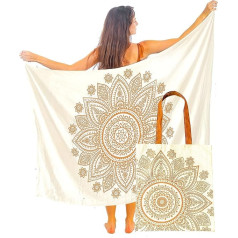 Mandala Life ART Žalias Pareo su kutais, medvilninis, didelis paplūdimio sarongas, paplūdimio rankšluostis, paplūdimio sijonas, gobeleno apsiaustas, maudymosi kostiumėlio audinys