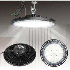 1 pakuotė 100 W UFO LED High Bay Light, vidaus prožektorius 15000 LM, 6000 K Cool White UFO LED dirbtuvių lempa, IP65 vandeniui atsparus pramoninis šviestuvas, High Bay Light, skirtas sporto salėms, garažams, sandėlių apšvietimui