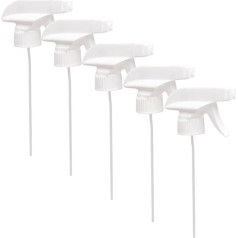 5 baltų purkštukų su migla ir plastikiniais purkštukais pakuotė, 28/410 purkštuko galvutės, skirtos standartiniams 8 uncijų 16 uncijų buteliams