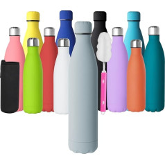 GeeRic Geriamasis butelis 1 litro nerūdijančio plieno termosas Dvisienis termosas 1000 ml Nesandarus BPA nepralaidus rūdims izoliuotas termosas ir išlaiko šaltį su puodelio šepetėliu, puodelio apsauga