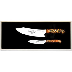 Giesser seit 1776 - Pagaminta Vokietijoje - PremiumCut, Spicy Orange, Messerset 2 teilig, Kochmesser 20 cm, Acryl, Officemesser 10 cm, exotisch, rostfrei, Grillmesserset