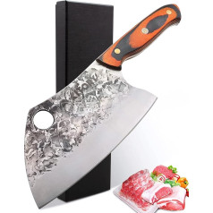 Kitory serbų pjaustymo peilis 18 cm kiniškas virtuvinis peilis mėsai ir kaulams, aštrus mėsininko peilis, pjaustymo peilis, ergonomiška mozaikinė kniedė Pakkawood rankena