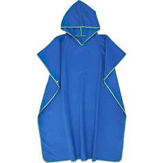 QKTYB Wrap Robe Pončo rankšluostis su gobtuvu Greitai išdžiūvantis lengvas rankšluostis Microfiber Surf Pončo Universalus dydis vyrams, moterims, suaugusiems, tinkantis plaukimui (mėlynas)