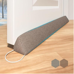 HIZH Heavy Under Door Draught Excluder 35,4 colio, tinkantis durims ir langams Padidinta garso izoliacija ir atsparumas vėjui su traukimo žiedu, kad būtų lengva laikyti rudos spalvos