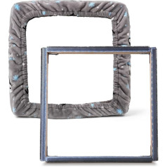 JTVTW Gripper Frame Gripper Strip Frames Punch Needle Hooking Frame Siuvinėjimo rėmelis su dangčiu 40 x 40 cm (pilkas)