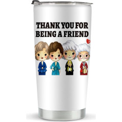 LONGXIN Thank You for Being A Friend Tumbler - Golden Girl - Draugystės dovanos moterims Draugai Draugai Sesuo TV šou Gimtadienio Kalėdų dovanos jai 20oz