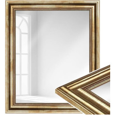WANDStyle 60 x 80 cm baroko stiliaus veidrodis iš medžio, didelis auksinis sieninis veidrodis, pagamintas Vokietijoje - H550