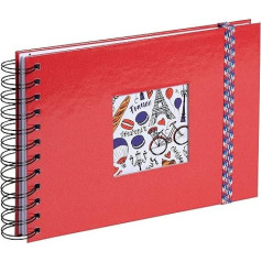 Exacompta FRENCH'CLASS 15133E Spirale įrištas nuotraukų albumas 150 nuotraukų 50 baltų puslapių 32 x 22 cm Raudonai dengtas popierinis viršelis su elastine juostele uždarymui