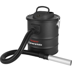 BEPER P202ASP250 Juodas profesionalus 800 W pelenų dulkių siurblys, 15 litrų talpos bakas, 