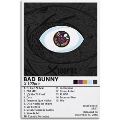 AYUBQ Bad Bunny plakatas Albumo viršelis plakatas miegamojo sieninis menas Albumas Muzikos menas Albumo viršelis plakatas 40x60cm neįrėmintas stilius