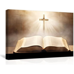 CXHOSTENT Jėzaus drobė Sienų paveikslai Šventosios Biblijos ir kryžiaus paveikslai Dievas Plakatas Krikščionių dvasinio meno atspaudai biuro maldos kambario apdaila (A, 30.00x45.00cms)