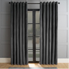 OHS Blackout užuolaidos Velvet Thermal Fleece Lined Dekoratyvinės Eyelet užuolaidos miegamasis Gyvenamasis kambarys Izoliuotas šiltas energijos taupymo Blackout užuolaidos Pilka 46x54 colių