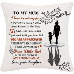 Hardeson Mutter-Geschenke von der Tochter, berührende Sprüche, Kissenbezüge, Heimdekoration, Geschenke für Mutter, Geburtstag, Muttertag, Geschenke für Mama