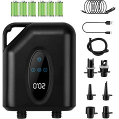 20 PSI aukšto slėgio SUP siurblys elektrinis, 12 V nuolatinės srovės automobilio jungties oro siurblys, greitas oro pripūtimas ir išleidimas, automatinis pripučiamų irklenčių lentų valčių vandens sportas