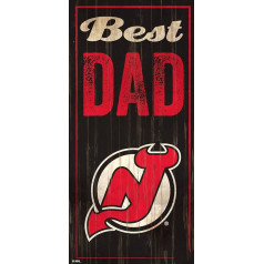 Ventiliatorių kūriniai NHL New Jersey Devils Unisex New Jersey Devils geriausio tėvo ženklas, komandos spalva, 6 x 12 colių