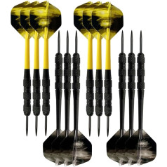 Bestvisse Metalinės smiginio strėlės Profesionalios PET skrydžio strėlės Standartinės 18 g su nailoniniais koteliais, geležiniais statinaitėmis Plieninis antgalis Papildomi koteliai
