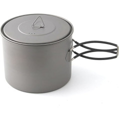 TOAKS POT-1300 Ultralight Titanium 1300ml puodas su karščiui atspariomis sulankstomomis rankenomis Lauko kelionių indai