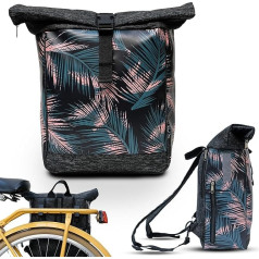 Ikuri Dviračių krepšys / kuprinė Dviračių kuprinė, pagaminta iš brezento, skirta Pannier Rack Pannier krepšys Vandeniui atsparus krepšys moterims, Retro Palma