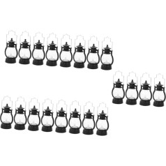 Garneck pakuotė iš 20 Retro LED žibintai namų LED naftos lempa naftos žibintas naftos deginimo žibintas derliaus kempingo žibintas miniatiūrinis žibintas žibintas dekoratyvinis Haunted House šviesos juoda ABS