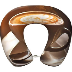 jingong Delicious Coffee Print kelioninė pagalvė, maksimalus komfortas, kaklo skausmo malšinimas, atminties putos, kelionės