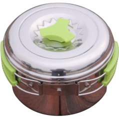 YARNOW 1stk Encased Kettle Camp virimo puodas Campfire Pot Nerūdijančio plieno nešiojamas puodas su dangčiu Camping Cookware Lunch Camping Pan Camping Pot Nerūdijančio plieno įranga