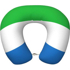 AKDODK Siera Leonės vėliavos kaklo pagalvė kelionėms, atminties putų kelioninė pagalvė, nešiojamas orlaivio priedas