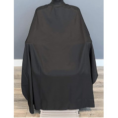 TRU BARBER Silikoninis apsiaustas, 100% poliesteris, lengvas apsiaustas, profesionalus apsiaustas, kirpėjo apsiaustas, kirpėjo apsiaustas, be logotipo, 127 x 147,3 cm (juodas), juodas, 50 colių (1 pakuotė), juodas