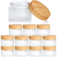 ZENFUN 30ml rinkinys iš 12 matinio stiklo kosmetikos indelių su dangteliais, nepralaidūs mažiems makiažo pavyzdžių indeliams, pripildomi kelioniniai indeliai kremams, tualetiniams reikmenims, losjonams, lūpų balzamams