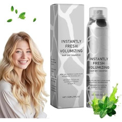 AMHSNIJI Trockenshampoo für natürliches Haar, Trockenshampoo-Volumenspray, Trockenshampoo für sofort frisches Volumen, 24 Stunden lang den ganzen Tag lang taufrisches Fixierspray