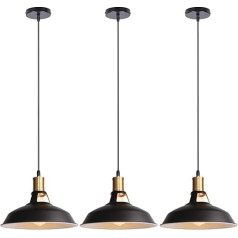 iDEGU pakabukas šviesa Pramonės Retro liustra pakabukas šviesa Metalo 27cm derliaus lubų šviesos E27 valgomasis kambarys svetainė miegamasis kambarys restoranas kavinė (juoda+balta)