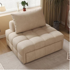 Sohodoo Sofa lova, keičiama kėdė, 3-in-1 daugiafunkcinė sofa lova, sulankstoma sofa lova svetainei, butui, biurui, lengva priežiūra (spalva: smėlio, dydis: 105 cm)