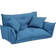 Usmask Tinginio sofa lova, sulankstoma dvigulė sofa lova, 5 kryptimis reguliuojamas grindų gultas su 2 pagalvėlėmis, tinginio miegamojo sofos kėdė miegamajam, svetainei, biurui, raudona (mėlyna)