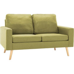 Vidaxl Sofa 2-vietė 2-vietė poilsio sofa Audinys Sofa Minkšta sofa Sėdimoji sofa Baldų dizainas Sofa Svetainės sofa Žalias audinys Medinis rėmas