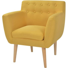 Vidaxl Fotelis audinys 70 x 59 x 74 cm Geltonas poilsio kėdė Klubo kėdė Lounge kėdė