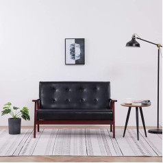 Yumeng 2 vietų sofa, Sofa lova, Sofa lova, Sofa lova, Sofa lova, Sofos ir sofos, Sofa lova, Juoda dirbtinė oda