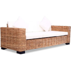 Vidaxl 3 vietų sofa Natūrali pintinė