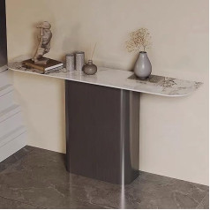 Generisch Siauras juodas stalas su metaliniu rėmu, siauras stalas svetainei, prieškambariui, 80 cm, siaura bufetinė spintelė, elegantiški namų apdailos baldai