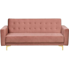 Beliani Šiuolaikinė 3 vietų sofa Velveto audinys Rožinė Aberdynas