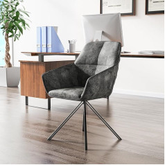Chleby Pasukama valgomojo kėdė Biuro kėdė 360° pasukama kėdė Kėdė su metalinėmis kojomis Darbo kėdė Velvetas Minkšta kėdė Lounge kėdė Kėdė su porankiu Kėdė valgomajam Svetainė Miegamasis Biuras Juoda