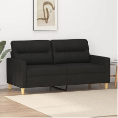 Ccciner 2 vietų sofa juoda 140 cm, audinys, stilinga 2 vietų sofa, pagaminta iš audinio, modernaus dizaino sofos ir kušetės