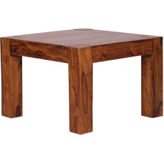 Finebuy Möbel Zum Wohlfühlen FineBuy Kavos staliukas 60 x 60 x 40 cm Medžio masyvo svetainės stalas Kvadratinis rudas šoninis stalas Medžio masyvo dizaino medinis stalas Svetainė
