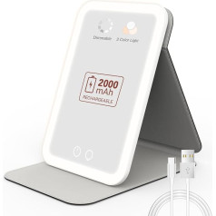 Easehold 2000 mAh įkraunamas nešiojamas kosmetinis veidrodis su šviesa