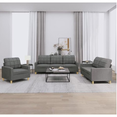 Homgoday 3 dalių sofos komplektas su pagalvėle Sofa sofa Sofa Guest Sofa Lounge Backrest Sofa Minkšta sofa Sofa Lounge Sofa Sofa Sofa komplektas Sofos gyvenamajam kambariui Miegamasis Biuras Tamsiai pilkas audinys